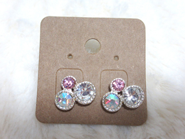 丸3つラインストーンピアス