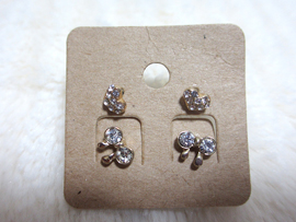 ハート&リボン2セットピアス