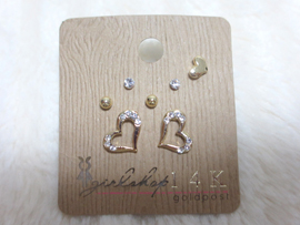 オープンハート7個セットピアス