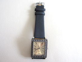 スクエアエッフェル塔（ブラック）_腕時計